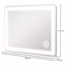 HOMCOM Vanity Mirror with Lights, 10X Magnifying, USB Charging Port, White