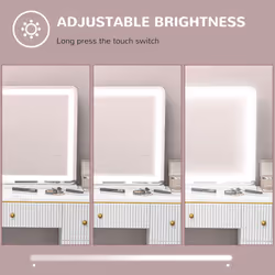 HOMCOM Vanity Mirror with Lights, 10X Magnifying, USB Charging Port, White - Additional view 5