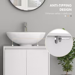 HOMCOM Freestanding Under Sink Cabinet with 2 Doors and Shelf, White - Additional view 5