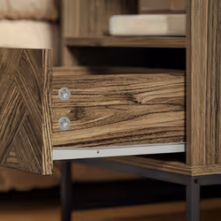 HOMCOM Bedside Table, Sofa Side Table with Drawer for Bedroom, Brown - Additional view 8