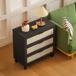 HOMCOM 3 Drawer Cabinet Storage Cupboard Sideboard Organiser, Black - Additional view 8