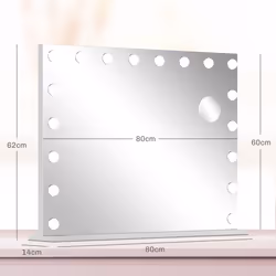 HOMCOM Hollywood Vanity Mirror with Lights, 10X Magnifying, USB Port, White