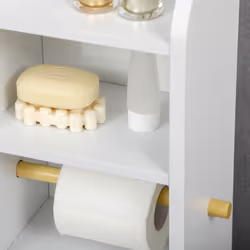 kleankin Freestanding Bathroom Storage Unit with Adjustable Shelf, White - Additional view 7