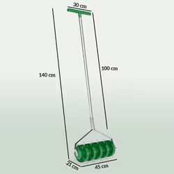 Outsunny Grass Spike Roller, Soil Aerator w/ 3 Piece Handle and T-bar Grip