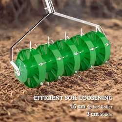 Outsunny Grass Spike Roller, Soil Aerator w/ 3 Piece Handle and T-bar Grip