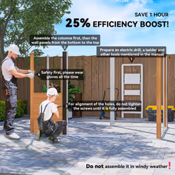 Outsunny 9.1x6.4ft Garden Shed, Tool Storage Sliding Door Wood Effect