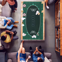 SPORTNOW 239.3 x 115.5 cm Poker Mat 12 Player Water-Resistant, Green