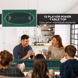 SPORTNOW 239.3 x 115.5 cm Poker Mat 12 Player Water-Resistant, Green