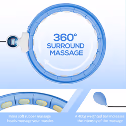 SPORTNOW Smart Weighted Hula Hoop with 16 Detachable Knots, Light Blue