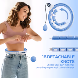 SPORTNOW Smart Weighted Hula Hoop with 16 Detachable Knots, Light Blue - Additional view 4