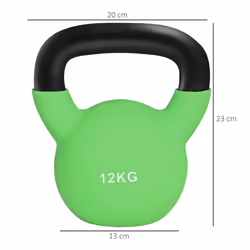 HOMCOM 12KG Kettlebell with Soft Body and Non-Slip Handle, Green