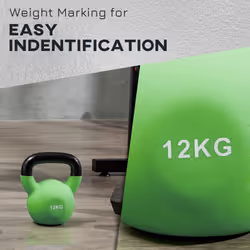 HOMCOM 12KG Kettlebell with Soft Body and Non-Slip Handle, Green - Additional view 4