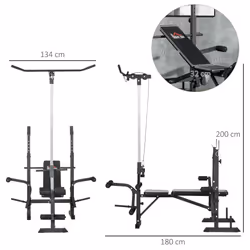 HOMCOM Adjustable Weight Bench Multifunction Full Body Workout Bench - Additional view 2