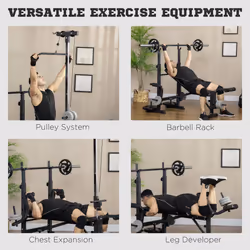 HOMCOM Adjustable Weight Bench Multifunction Full Body Workout Bench - Additional view 3