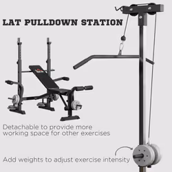HOMCOM Adjustable Weight Bench Multifunction Full Body Workout Bench - Additional view 4