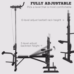 HOMCOM Adjustable Weight Bench Multifunction Full Body Workout Bench - Additional view 5