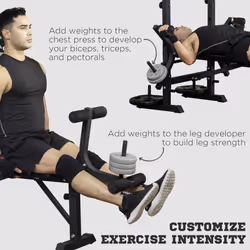 HOMCOM Adjustable Weight Bench Multifunction Full Body Workout Bench - Additional view 6