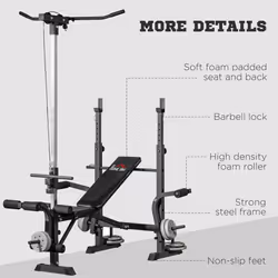 HOMCOM Adjustable Weight Bench Multifunction Full Body Workout Bench - Additional view 7