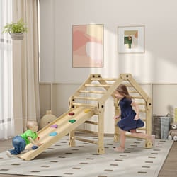 AIYAPLAY 3 in 1 Kids Climbing Set, Foldable Toddler Climbing Toys with Ramp