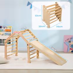 AIYAPLAY 3 in 1 Kids Climbing Set, Foldable Toddler Climbing Toys with Ramp