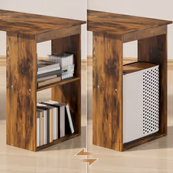 HOMCOM 120cm Computer Desk Bookshelf Writing Table 6 Shelves Brown - Additional view 6