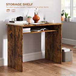 HOMCOM Computer Desk Writing Table Study Workstation Storage - Brown