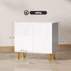 HOMCOM Storage Cabinet, Sideboard with Adjustable Shelf - White - Additional view 2