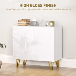 HOMCOM Storage Cabinet, Sideboard with Adjustable Shelf - White - Additional view 3