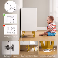 HOMCOM Storage Cabinet, Sideboard with Adjustable Shelf - White - Additional view 6