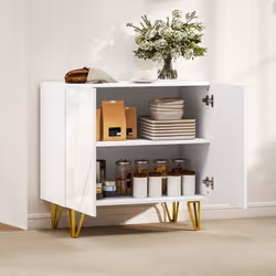 HOMCOM Storage Cabinet, Sideboard with Adjustable Shelf - White - Additional view 7
