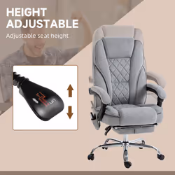Vinsetto Massage Office Chair, Heated Reclining Desk Chair, Grey - Additional view 4