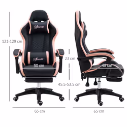 Vinsetto Racing Style Gaming Chair with Reclining Function Footrest, Black