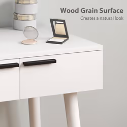 HOMCOM Dressing Table Vanity Set Make Up Desk with Mirror & Stool White - Additional view 4