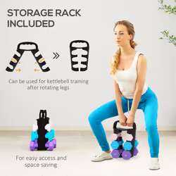 SPORTNOW Dumbbells Set with Storage Rack, 2 x 1kg, 2 x 2kg, 2 x 3kg - Additional view 4