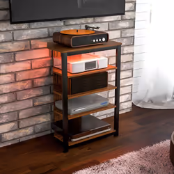 HOMCOM TV Stand with Lights, 4-Tier Storage Shelves for TVs up to 29" - Additional view 8
