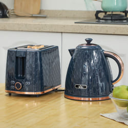 HOMCOM Kettle and Toaster Set 1.7L Fast Boil Kettle & 2 Slice Toaster Set - Blue