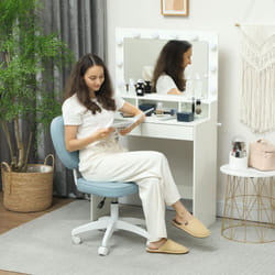 Vinsetto Vanity Task Chair with Adjustable Height, Armless - Blue