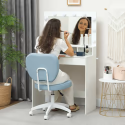 Vinsetto Vanity Task Chair with Adjustable Height, Armless - Blue - Additional view 6
