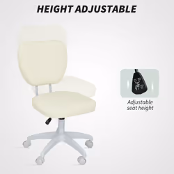 Vinsetto Vanity Task Chair with Adjustable Height, Armless - White