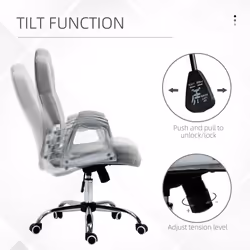 Vinsetto Home Office Chair with Adjustable Height Tilt Function Grey - Additional view 4