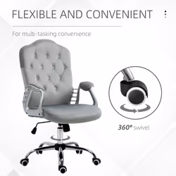 Vinsetto Home Office Chair with Adjustable Height Tilt Function Grey - Additional view 5