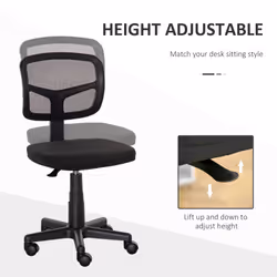 Vinsetto Small Office Chair without Arms, Ergonomic Swivel Mesh Desk Chair - Additional view 3