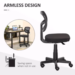 Vinsetto Small Office Chair without Arms, Ergonomic Swivel Mesh Desk Chair - Additional view 4