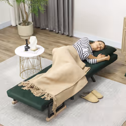 HOMCOM Click Clack Single Chair Bed Settee for Living Room, Green - Additional view 7