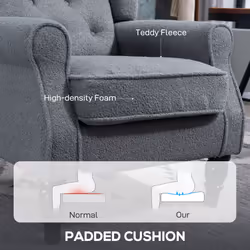 HOMCOM Accent Armchair Home Furniture Retro Tufted Club Fabric Grey - Additional view 4
