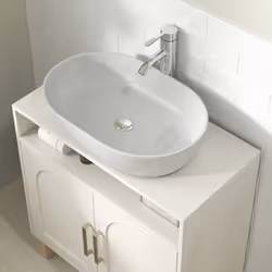 HOMCOM Under Sink Bathroom Cabinet for Basin without Pedestal, Cream White - Additional view 7