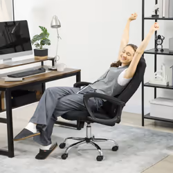 Vinsetto Office Chair for Desk, with Height Adjustable, Wheels, Black