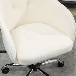 HOMCOM Vanity Chair for Desk, with Height Adjustable, Wheels, Cream - Additional view 8