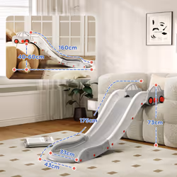AIYAPLAY Kids Slide for Bed, Sofa, Easy to Assemble - Grey