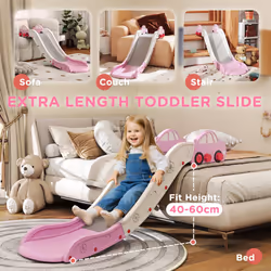 AIYAPLAY Kids Slide for Bed, Sofa, Easy to Assemble - Pink